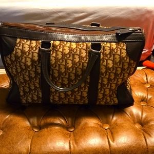 Christian Dior Brown Oblique Mini Boston Bag Vintage Y2K